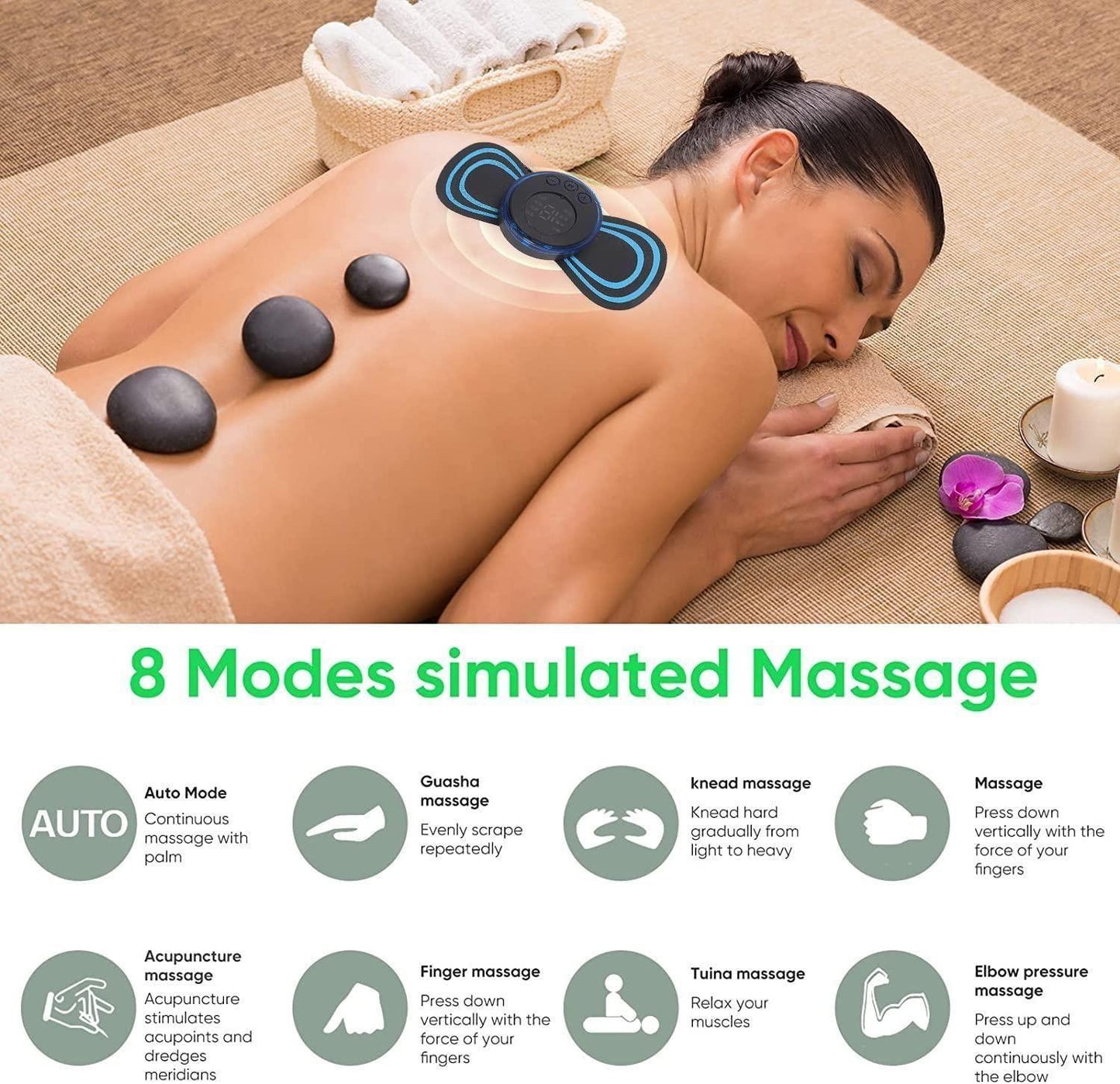 Mini Massager with 8 Modes and 19 Strength Levels,Rechargeable Electric Massager for Shoulder